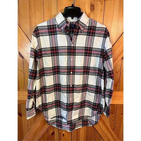 Polo Ralph Lauren Classic Fit Red/Cream Plaid Flannel Shirt Size Small NWT (3472 - Picture 1 of 7